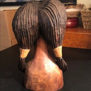 Handcrafted Wooden Bust Sculpture